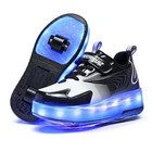 Kids Shoes With Wheels - 4 In 1 Light-up Roller Shoes 12 5 Little Kid Yh-balck