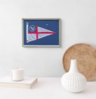 Framed Corinthian Yacht Club Of Philadelphia Burgee Flag With Pin