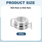 2pcs Faucet Aerator Adapter  M20 Male To M22 Male With Washer  10mm Length