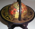 Vintage Old World Rotating Metal Globe Zodiac Astrology Desktop W  Stand