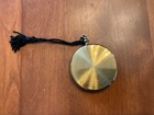 Luminous  Vtg Volupte C  1940 Genuine Mother Of Pearl Top Round Brass Compact
