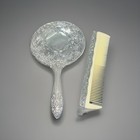 Vintage Silver Plated Vanity Set   Mirror Hand   Comb