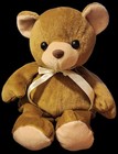 Vintage Brown Cream Tan Teddy Bear Plush Bow Ribbon 13  Kellytoy Beanpals Floppy