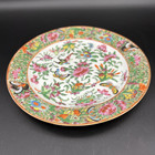 Antique Chinese Export Porcelain Famille Rose Butterfly   Peony 8 3 4  Plate