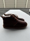 Ugg Neumel Men   s Brown Leather Fur Lined Chukka Boots Lace Up Us 8 Eu 41