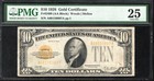 1928  10 Gold Certificate Pmg 25 Ten Dollar Bill Fr 2400 56097