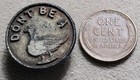 Antique 1920s Metal Rebus Collar Lapel Stud Don t Be A Stool Pigeon