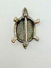 Vintage Polly Bergen Turtle Brooch Pin Pewter Tone Signed Figural Animal Pinback