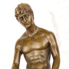 Bronze Sculpture Statue Man Marble Deco Paris Rare Decor Male Art
