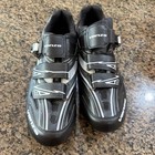 Venzo Mx Mountain Bike Shoes Black Silver Sz 8 Eu 42 Atop Buckle Spd Compatible