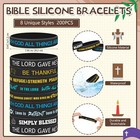 200 Pcs Religious Silicone Bracelets Bulk Christian Scripture Rubber Bracelet   