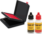 Two-color Stamp Pad With Ink Refill  4  X 2 38   Red black