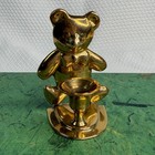 Vintage Solid Brass Teddy Bear Taper Candle Holder Nursery Decor 3 5 Inch