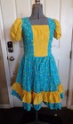 Handsewn Matching Square Dance Outfits  Teal W yellow Accents Dress   2 Shirts