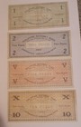 1940 s Philippine Ww2 Emergency Guerrilla Notes From Iloilo - 1  2  5   10 Pesos