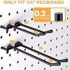 Incly 4 6 Inch Black Pegboard Hooks  36 Pack Heavy Duty Double Arm Peg Board    