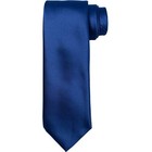 Mens Silk Tie Solid Satin Wedding Necktie   Gift Box Standard Length Navy Blue