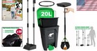 Dog Pooper Scooper Set With Trash Can Waste Bags Rake Metal Tray 28 Inch