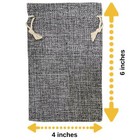 50 Small Gray Burlap Bags With Drawstring  4x6 Inch Rustic Gift Bag Bulk Pack   