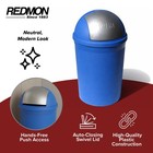 Redmon 4 Gallon Swivel Lid Trash Can  Plastic Swing-lid Indoor Waste Bin  Blue