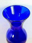 Cobalt Blue 9    Glass Vase Handblown Vintage Euc