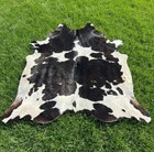 Black White Cowhide Rug Genuine Leather Natural Cow Skin Hide Decor 25 Sq Ft