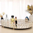 Crystal Vanity Tray Mirrored Dresser Perfume Trays For Makeup Tray Cosmetic Skin