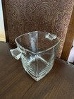 Vintage French Crystal Square Handled Ice Bucket - Marked    france 15    On Bottom
