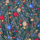 Christmas Holiday Themed Festive Colorful Ornaments Tablecloth Green 58x96   