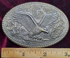 Eagle On Flowered Scroll Work Belt Buckle