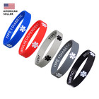        5 Pack Privacy Type 1 Diabetic Insulin Dependent Silicone Wristbands Discreet