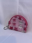 Gap Kids Moir   Cat Pattern White pink Coin Bag With Keychain