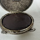 Vintage Est  e Lauder Silvertone Solid Perfume Compact Pendant