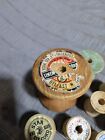 Lot Of 13 Antique Vintage Wood Spools Of Thread