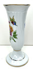 Hollohaza Hungary Porcelain Vase White Pink Red Floral Gold Trim Butterfly 8 5 