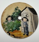 Vintage Saw Blade Art    Hand Painted Amish Country Scene