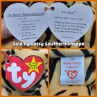      Stripes      1996 Ty Beanie Babies Orange Striped Tiger Baby  mwmt 