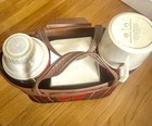 1973 Vintage Red Plaid Thermos King Seeley Picnic Lunch Box Set Camper Rv