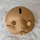 Vintage Studio Pottery Cat Piggy Bank Terracotta Round Fat Kitty Coin Bank Cork