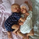 Gycv Lifelike Reborn Baby Dolls Twins Newborn Girls 18 Inch Full Body Silicon   