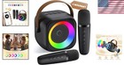 Vibrant Mini Karaoke System With Wireless Mics   Colorful Lights - Endless Fun 