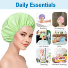 6 Pack Reusable Waterproof Shower Caps Double Layer Elastic Bath Caps