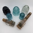 7 Vtg Glass   Ceramic Signal Telegraph Telephone Line Insulators Usa Mixed Lot
