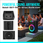 Loud 12  Portable Bluetooth Dj Party Speaker System Heavy Bass Subwoofer W mic