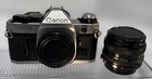 Canon Ae-1 Program 35mm Film Camera Kit With Lenses Strap Caps Filters   Bag