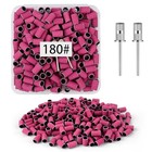 200pcs Sanding Bands For Nail Drill  180 Grit Small Nail Sanding 180fine Pink
