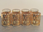 Culver Valencia Old Fashioned Rocks Highball Glasses 22k Gold Set Of  8  Eight