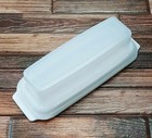 White Butter Dish Single Stick Butter Keeper With Clear Air Tight Lid Plastic