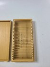 Vintage Microscope Lab Slides  In Nice Dovetail Wood Box  