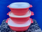 Tupperware  Servalier Salad Bowl  1 4l   2l  3 L Salmon guava Color Set Of 3 New